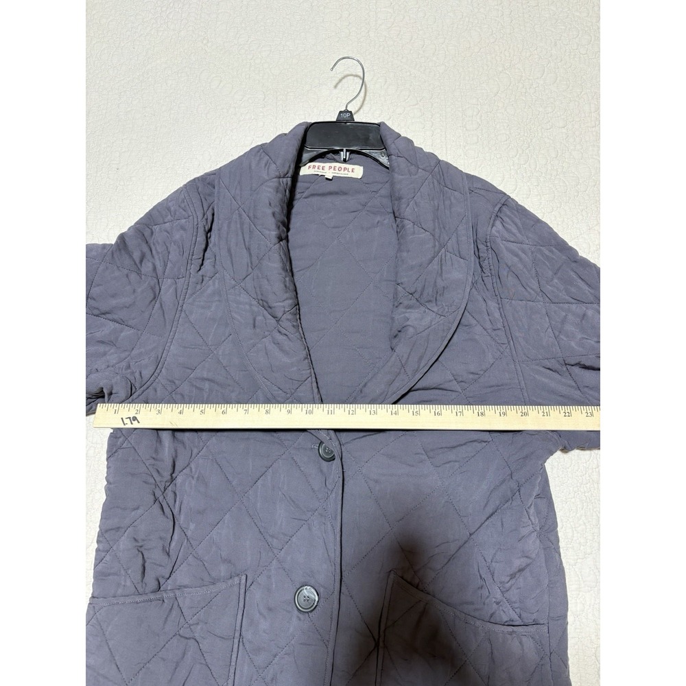 Free People Women's XS Oversized Gray Quilted Happy Day Dreamer Jacket - Picture 8 of 13